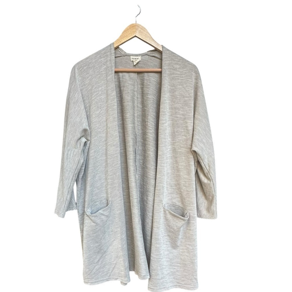 Donni Anthropologie Open Front Gray Cardigan Kimono One Size